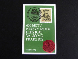 LITUANIE LIETUVA YT BLOC FEUILLET 3 OBLITERE - GRAND DUC VYTAUTAS - Lituania