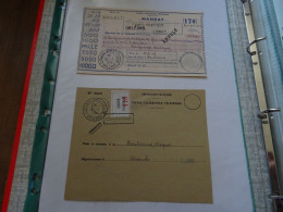 France Cours D'instruction Mandat Télégraphique Chargé Annulé 1954 Bordeaux Chèques / Périgueux - Cours Pratique Orléans - Corsi Di Istruzione