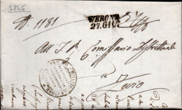 A95 - LETTERA PREFILATELICA DA VERONA A ZEVIO 1846 - 1. ...-1850 Prephilately