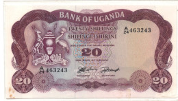 Uganda 20 Shillings ND 1966 P-3 UNC Foxing - Ouganda