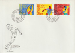 Liechtenstein, 1984, FDC Mit Mi.Nr. 846-848, Kompletter Satz "Olympische Sommerspiele Los Angeles" - Otros & Sin Clasificación
