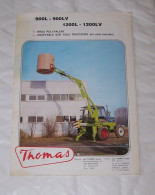 DEPLIANT PUB PUBLICITAIRE GRUES THOMAS ADAPTABLES SUR TOUS TRACTEURS, MERCHTEM, MARCQ EN BAROEUL - Tractores