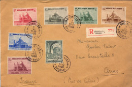 Lettre Recommander De Belgique, Bruxelles, Serie Stamps Koekelberg Pour Arras Pas De Calais  1938 - Autres & Non Classés
