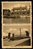 SANT GHISLAIN  2 VUES ==  POINT DE VENTE , CARBURANT A LA BATELLERIE & PONT LEVANT          ZIE AFBEELDINGEN - Saint-Ghislain