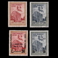 SAN MARINO.1941.Flags Italy S.Marino.SET 4 STAMPS.MH. - Unused Stamps