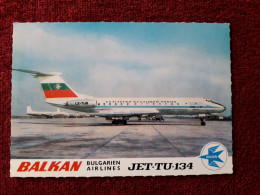 Airline Issued Card. Balkan Bulgarien Airlines TU 134 - 1946-....: Moderne
