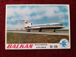 Airline Issued Card. Balkan Bulgarien Airlines TU 154 - 1946-....: Moderne