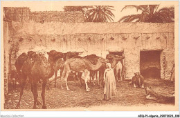 AEQP1-ALGERIE-0055 - BOU-SAADA - Chameaux Dans Un Fondouck - Un Jour De Marché - El-Oued