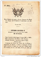 1867 DECRETO  COL QUALE E' FISSATO L'INTERESSE DEI BUONI DEL TESORO - Décrets & Lois