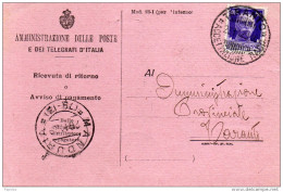 1929 CARTOLINA  R.R  CON ANNULLO TARANTO - Ganzsachen