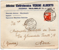 1946  LETTERA  INTESTATA CON ANNULLO PIACENZA - 1946-60: Storia Postale