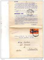 1960 LETTERA  INTESTATA COLLEGIO U. FOSCOLO CON ANNULLO SALERNO + SALANDRA MATERA - 1946-60: Storia Postale