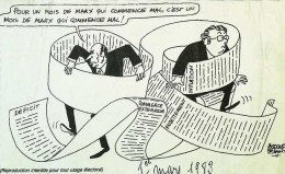 ► Coupure De Presse  Quotidien Le Figaro Jacques Faisant 1983 Ticket De Caisse Inflation Endettement - 1950 - Today