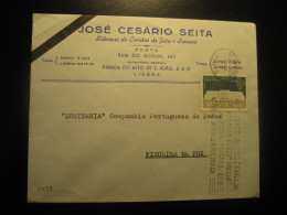 PORTO 1958 To Figueira Da Foz Cancel Jute Fabrics And Sack Condolence Duel Cover PORTUGAL - Cartas & Documentos