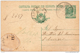 1911  CARTOLINA CON ANNULLO AMBULANTE N7APOLI X AVERSA MANICOMIO - Entiers Postaux