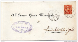 1890  LETTERA  CON  ANNULLO  CREMONA - Storia Postale