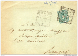 1895  LETTERA  CON  ANNULLO PERUGIA - Storia Postale