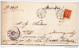 1892  LETTERA  CON  ANNULLO MONTAGNANA PADOVA - Storia Postale