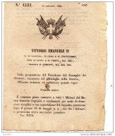 1860 DECRETO COL QUALE E CONCESSA PIENA AMNISTIA A TUTTI I MILITARI - Gesetze & Erlasse