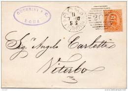 1887 LETTERA CON ANNULLO NUMERALE ROMA - Storia Postale