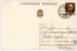 1935 CARTOLINA CON ANNULLO AMBULANTE TORINO - ROMA - Entiers Postaux