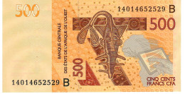 W.A.S. BENIN   P219Bc  500 FRANCS (20)14 2014  Signature 40    UNC. - États D'Afrique De L'Ouest