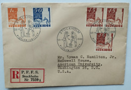 1948 - SWEDEN REGISRED From STOCKHOLM To WASHINGTON D.C. (USA) - Lettres & Documents