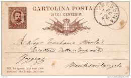 1882 CARTOLINA CON ANNULLO MESSINA - Stamped Stationery