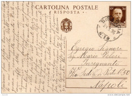 1935 CARTOLINA CON ANNULLO BISACCIA AVELLINO - Stamped Stationery