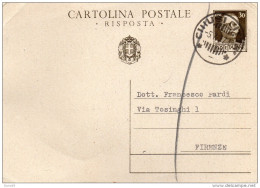 1937 CARTOLINA CON ANNULLO CHIUSI CITTÀ - Stamped Stationery