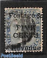 Sri Lanka (Ceylon) 1885 5c On 32c Greyblue, Perf. 14, Used, Used Or CTO - Sri Lanka (Ceylon) (1948-...)