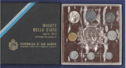 San Marino Serie 1973 Set Coin Saint Marin Set Coins + Box - Saint-Marin