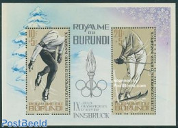 Burundi 1964 Olympic Winter Games S/s, Mint NH, Sport - Olympic Winter Games - Skating - Skiing - Sport (other And Mix.. - Skiing