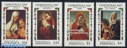 Dominica 1987 Christmas 4v, Mint NH, Religion - Christmas - Art - Paintings - Weihnachten