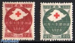Manchuria 1938 Red Cross 2v, Mint NH, Health - Various - Red Cross - Maps - Rotes Kreuz