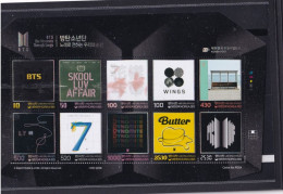 SOUTH KOREA-2023-BTS MUSIC--SILVER FOIL -LIMITED EDITION FOLDER.WITH BOOKLET-PHOTOS AND STAMPS-MNH- - Korea (Zuid)