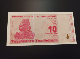 Billete Zimbabwe, 10 Dólares, Año 2009, Serie AA, UNC - Zimbabwe
