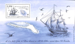 French Antarctic Territory 2022 Discovery Of Tromelin Island S/s, Mint NH, Transport - Various - Ships And Boats - Maps - Nuovi