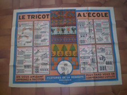 Grande Affiche LE TRICOT A L'ECOLE, Filatures De La Redoute à Roubaix; N.R. Money Paris - Afiches