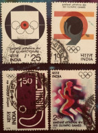 India  1976 Ser Of 4, Olympics, Hockey, Athletics, Short Put, Shooting - Used Stamps