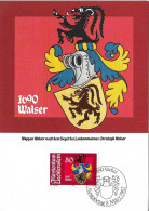 LIECHTENSTEIN. MAXICARD FIRST DAY. ARMS OF CHRISTOPH WALSER. 1982 - Cartas Máxima