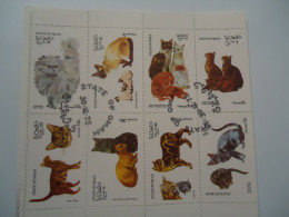 OMAN STATE  USED    SHEET  CAT CATS 1973 - Gatti