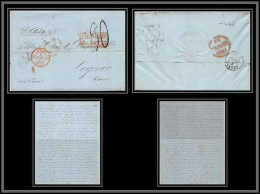 36233 1851 Steamer Asia New York Usa Cognac Charente Marque Postale Maritime Cover Schiffspost Lettre LAC Bateau - Entry Postmarks