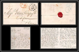 36041 1847 Bideford England Port Payé PAID Cognac Charente Marque Postale Maritime Cover Schiffspost Lettre LAC - Marques D'entrées