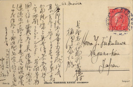 SUECIA , STOCKHOLM - NAGANO ( JAPÓN ) , T.P. CIRCULADA VIA AMÉRICA , YV. 132 - GUSTAVO V - Lettres & Documents