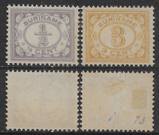 Netherland Colonies 1902 Suriname Digits In Oval 2val Mi N.47,51 MNH/SG **/MNG - Surinam ... - 1975