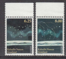 2009 Greenland Astronomy Stars Constellations Europa  Complete Set Of 2 MNH @ BELOW FACE VALUE - Ongebruikt