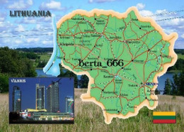 Lithuania Country Map New Postcard * Carte Geographique * Landkarte - Lituanie