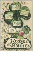 72.SAINT-CALAIS.n°19075.DE ST CALAIS RECEVEZ MES AMITIES.TREFLE.FANTAISIE.PLIS - Saint Calais