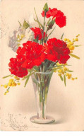 Illustrateur - N°68185 - C. Klein - Bouquet De Fleurs Dans Un Vase, Oeillets Et Mimosa - Carte Vendue En L'état - Klein, Catharina